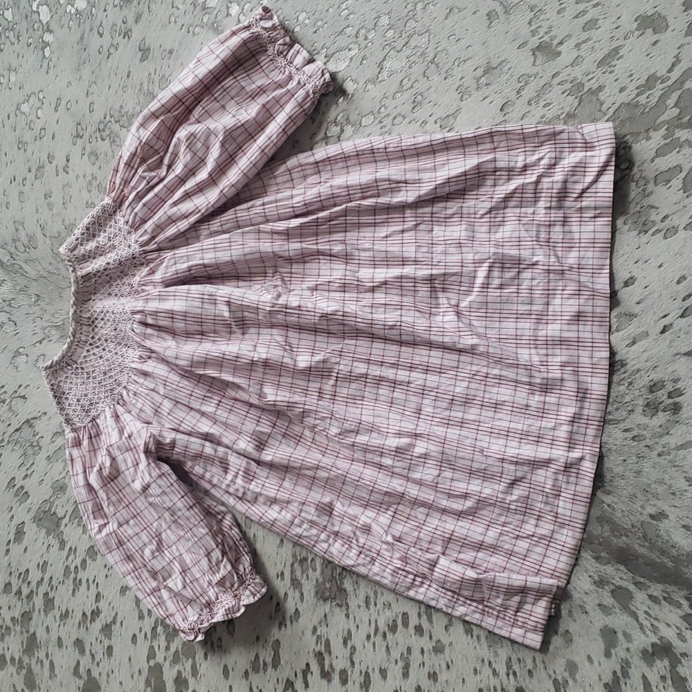 Strasburg Smocked Plaid Dress Sz4
